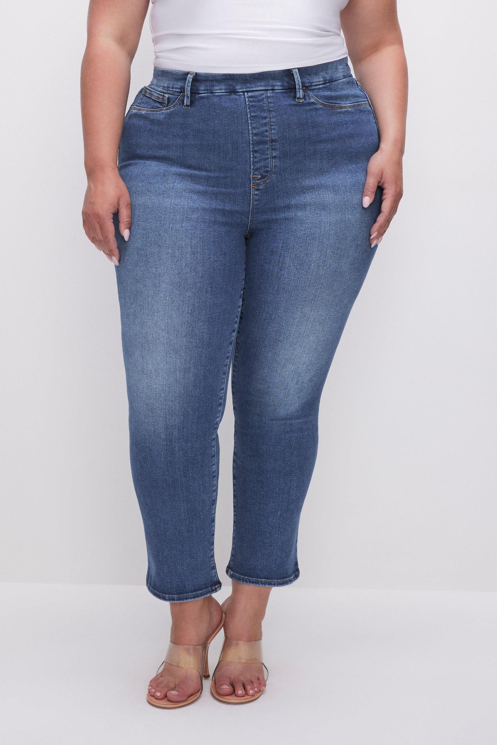 POWER STRETCH PULL-ON STRAIGHT JEANS | INDIGO490 Product Image