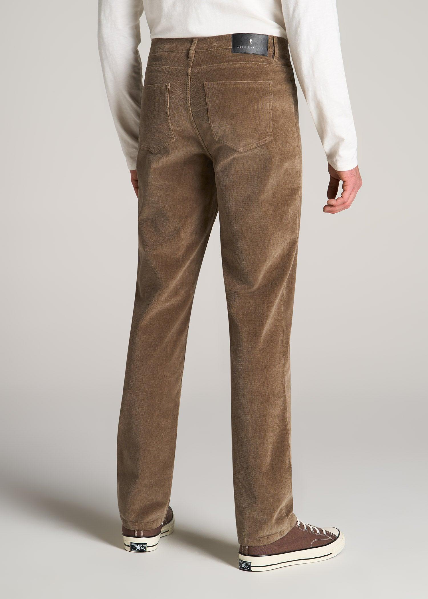 STRAIGHT-LEG Stretch Corduroy Pants for Tall Men in Dark Sand Male Product Image