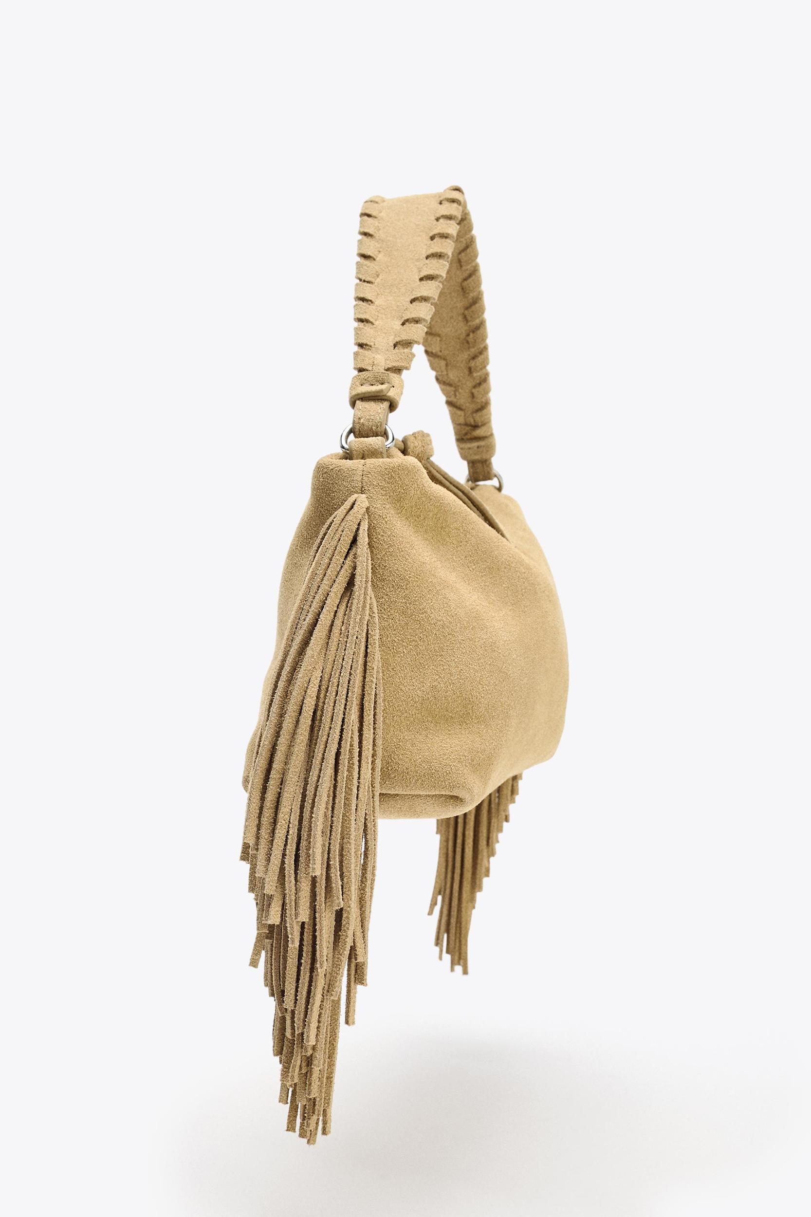 SPLIT LEATHER FRINGED MINI BAG Product Image