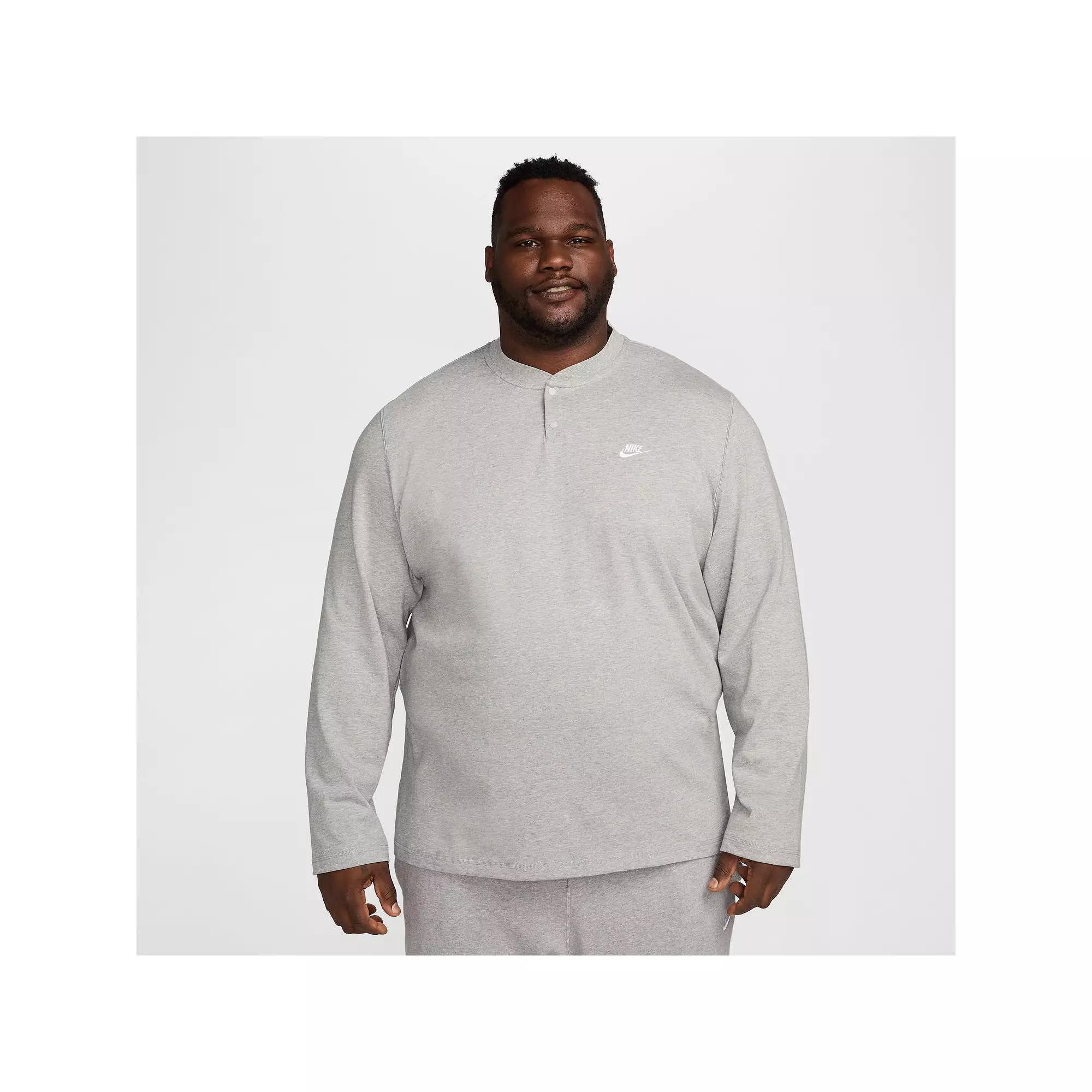 Men's Nike Club Fleece Long Sleeve Henley,  Product Image