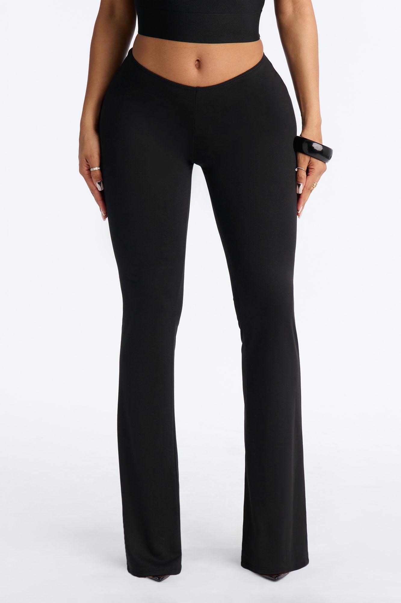 Feeling Cheeky Low Rise Ruched Butt Flare Pant - Black Female Product Image
