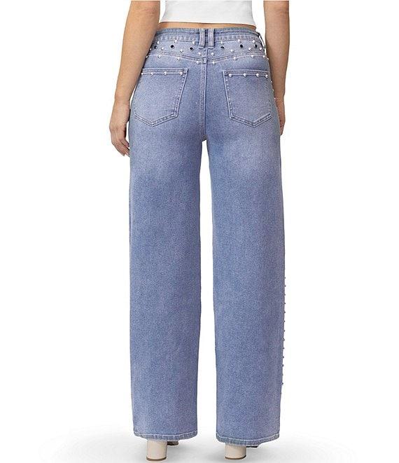 Stevie Jeans Studded Relaxed Fit Straight Leg Jeans Product Image