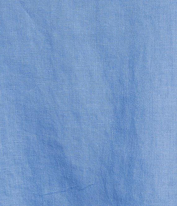 Bryn Walker Fran Light Linen Round Neck 3/4 Ruffle Sleeve Shirt Product Image