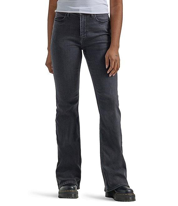 Wrangler® High Rise Fierce Flare Black Denim Jeans Product Image