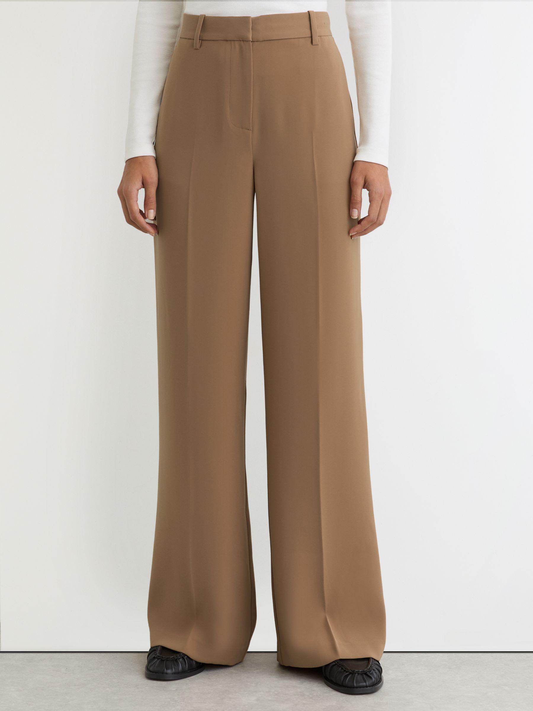Wide-Leg Tailored Trousers in Camel Product Image
