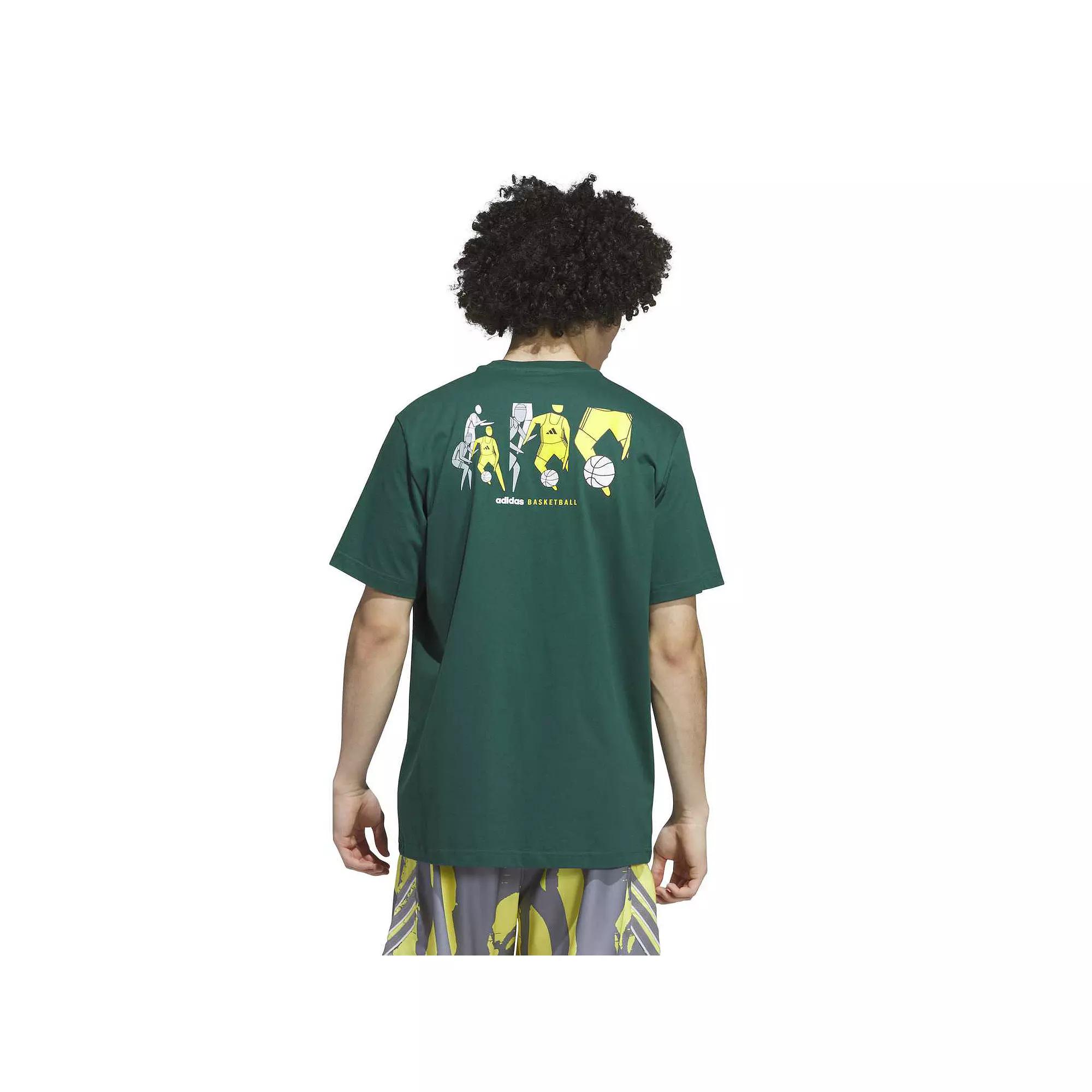 Men's adidas Get Buckets Graphic Basketball Tee, Size: XXL, Collegiate Green Product Image