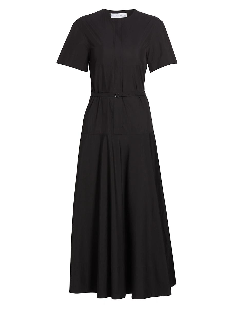 Womens Elizabeth Cotton-Blend Belted Midi-Dress Product Image