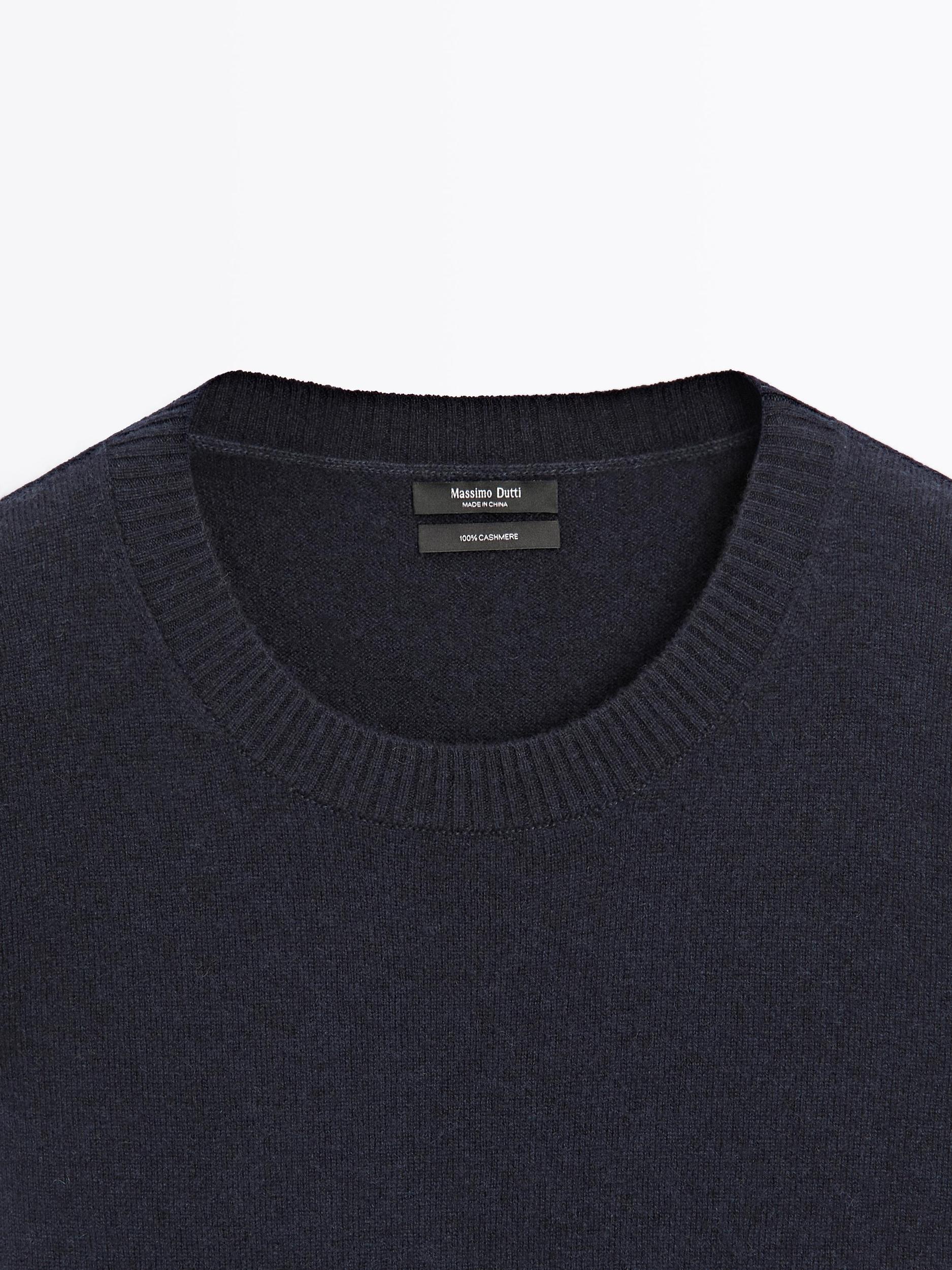 100% cashmere crew neck sweater Product Image