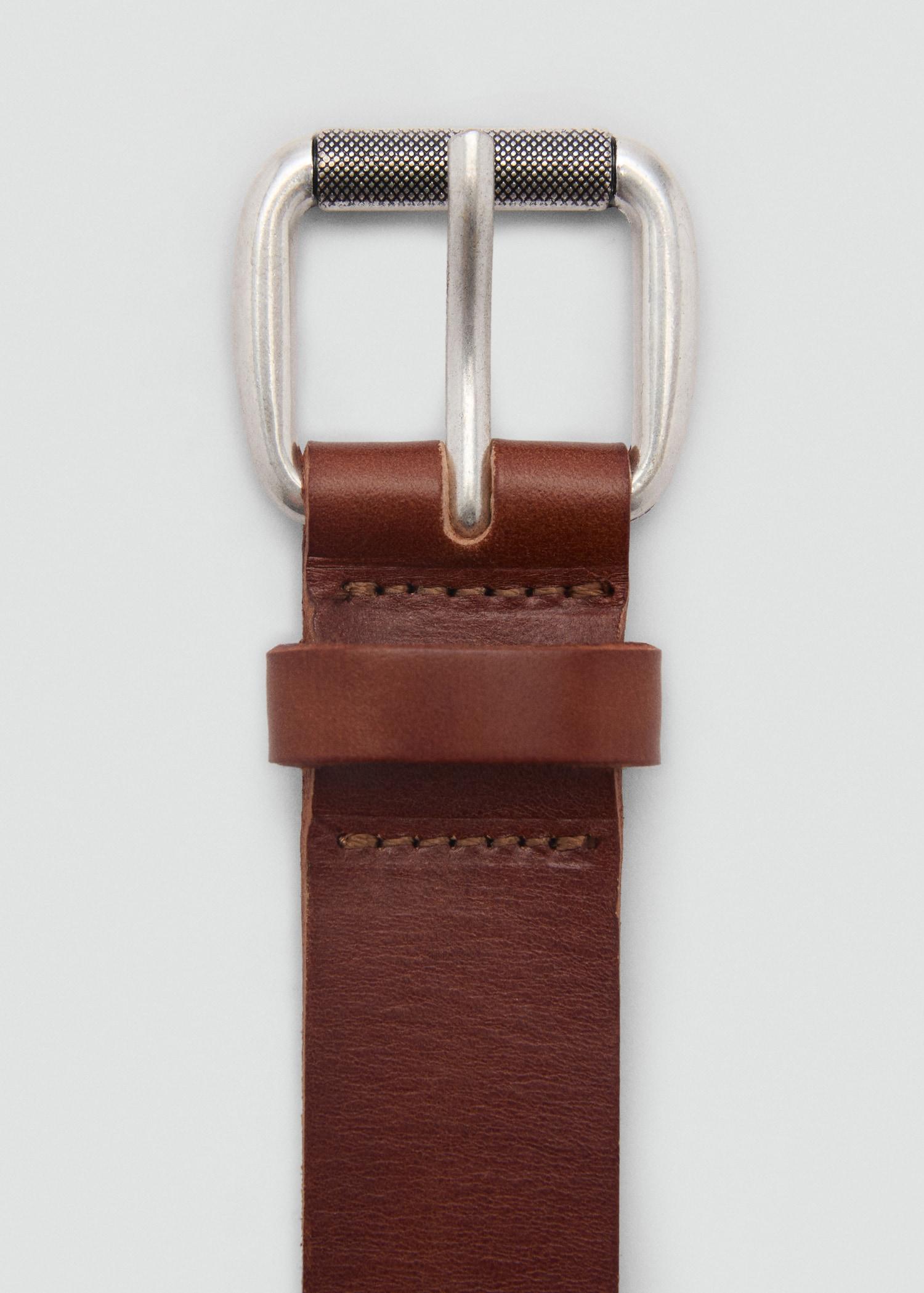 Stud leather belt - Women | MANGO USA Product Image