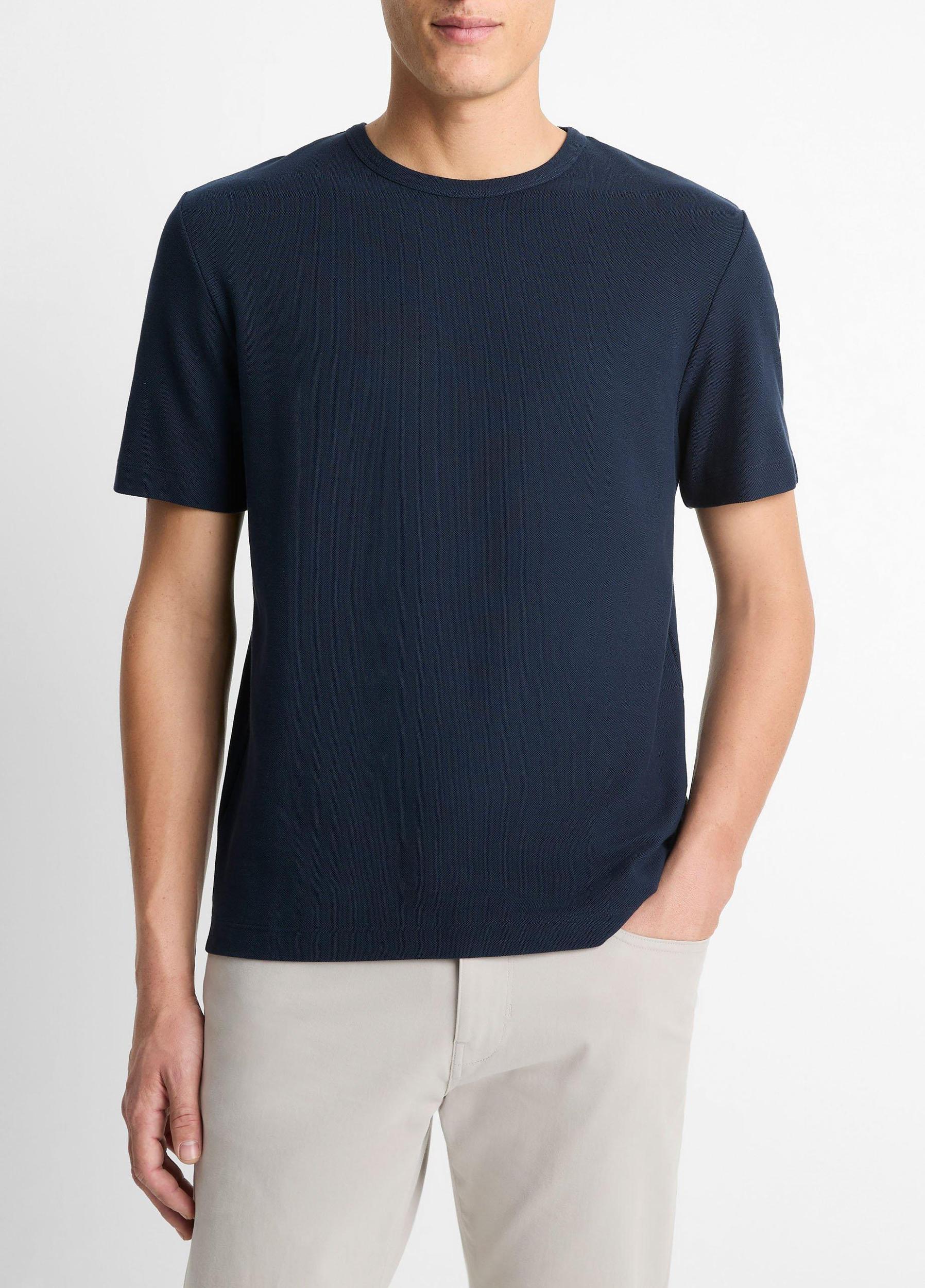 Pima Cotton Piqué Crew Neck T-Shirt Product Image