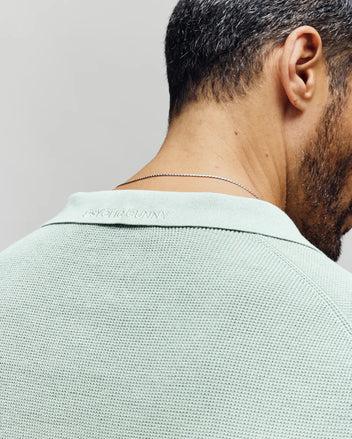 MENS LEETON JOHNNY COLLAR KNIT POLO - B6E562F200 Male Product Image