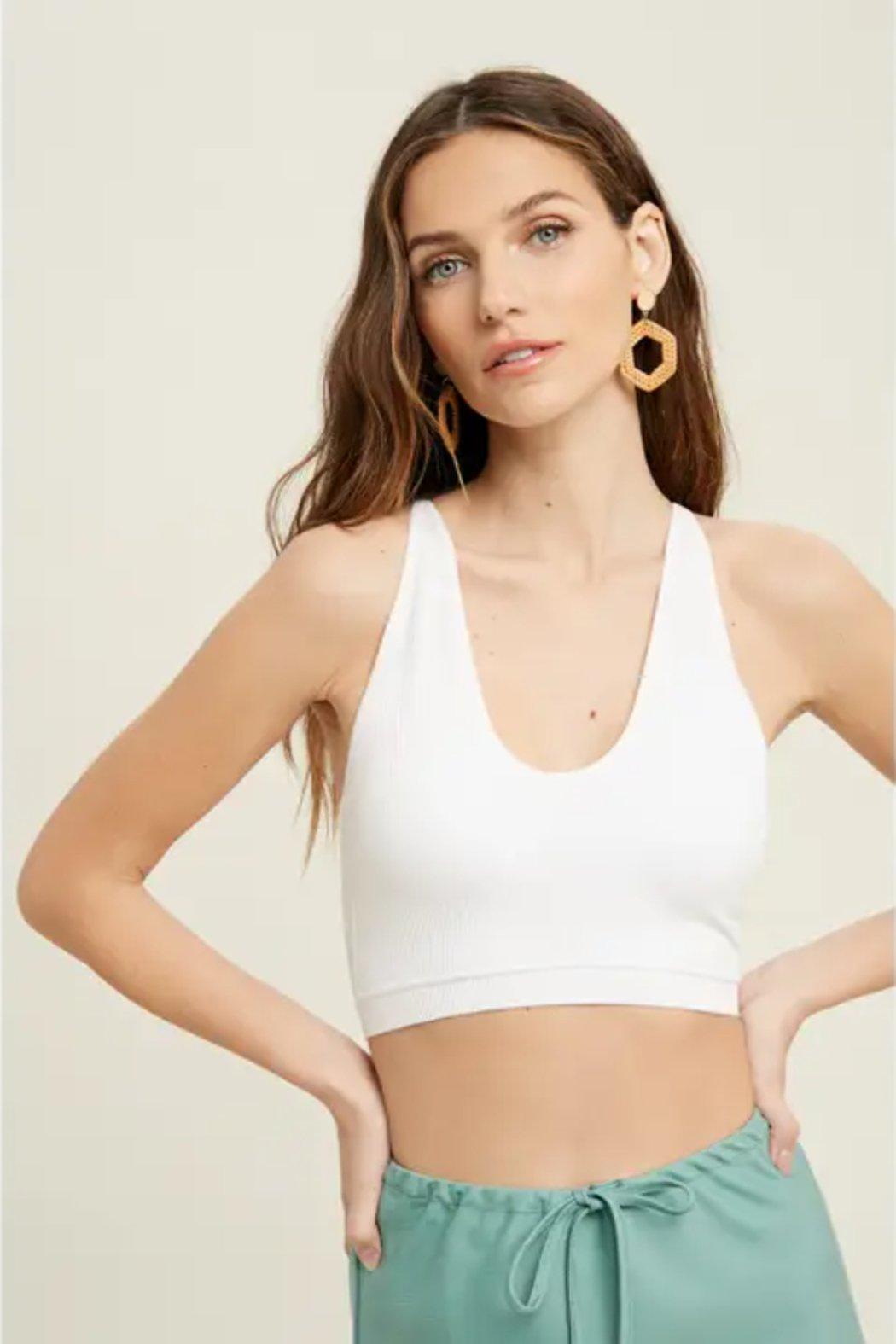 Seamless Scoop Neck Bralette with Crossback Product Image