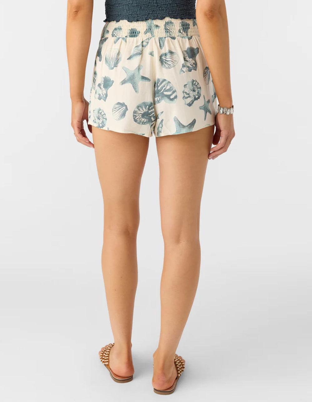 O'NEILL Jonie Seashells Womens Beach Shorts - WHITE COMBO Product Image