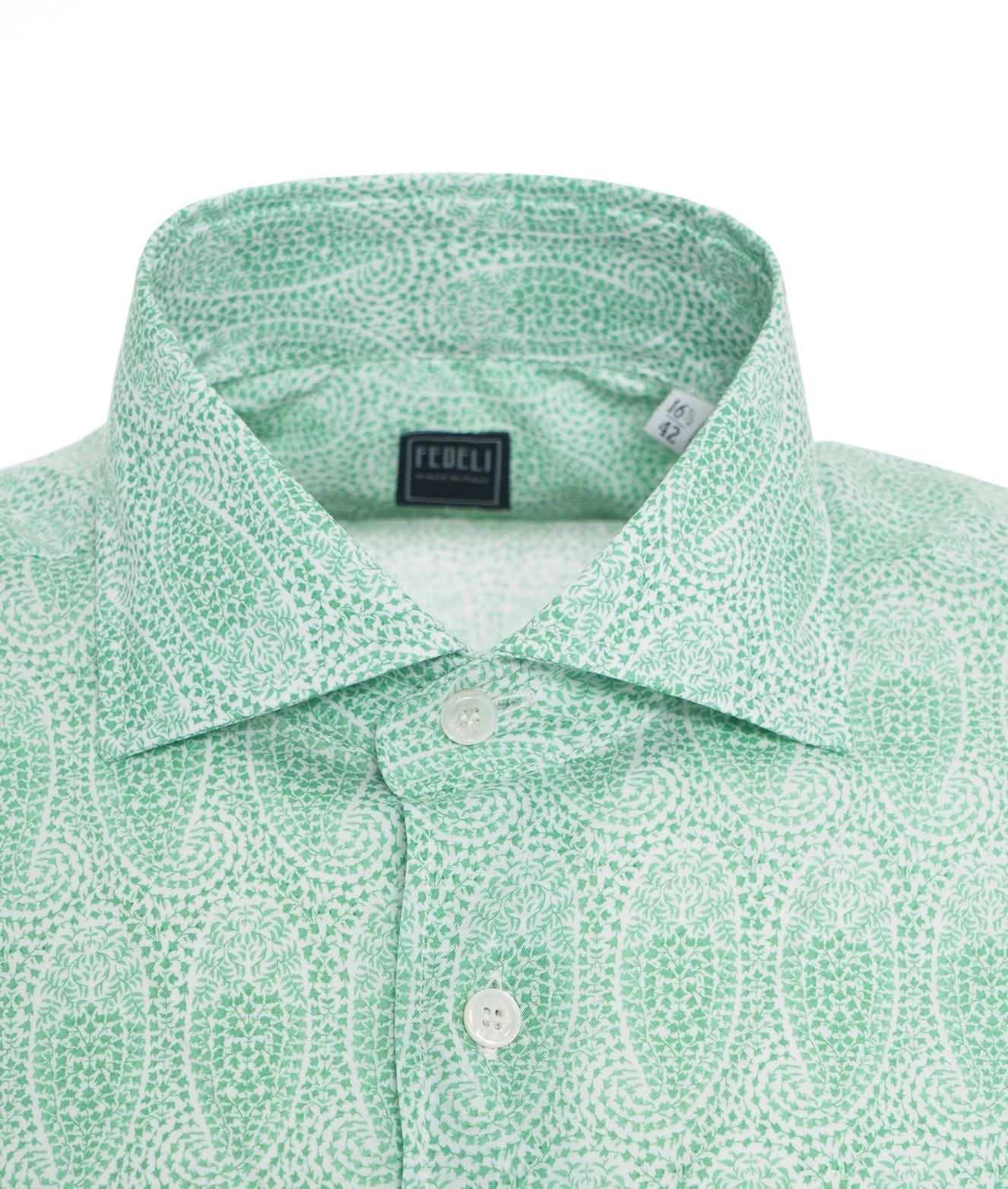 Fine cotton shirt with paisley pattern Product Image