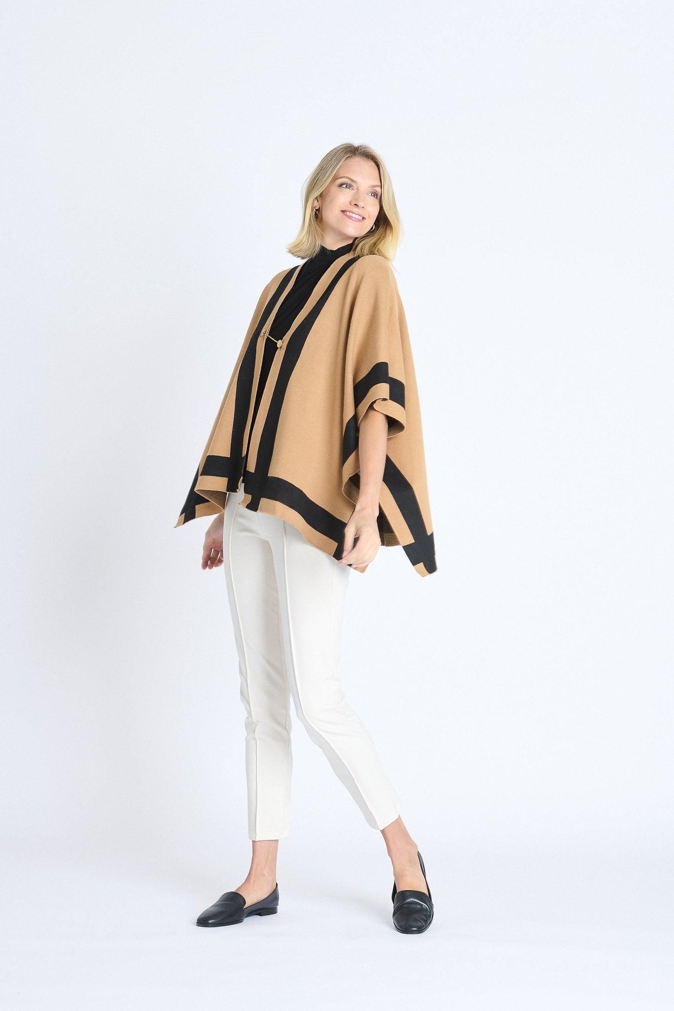 Colorblock Poncho Product Image