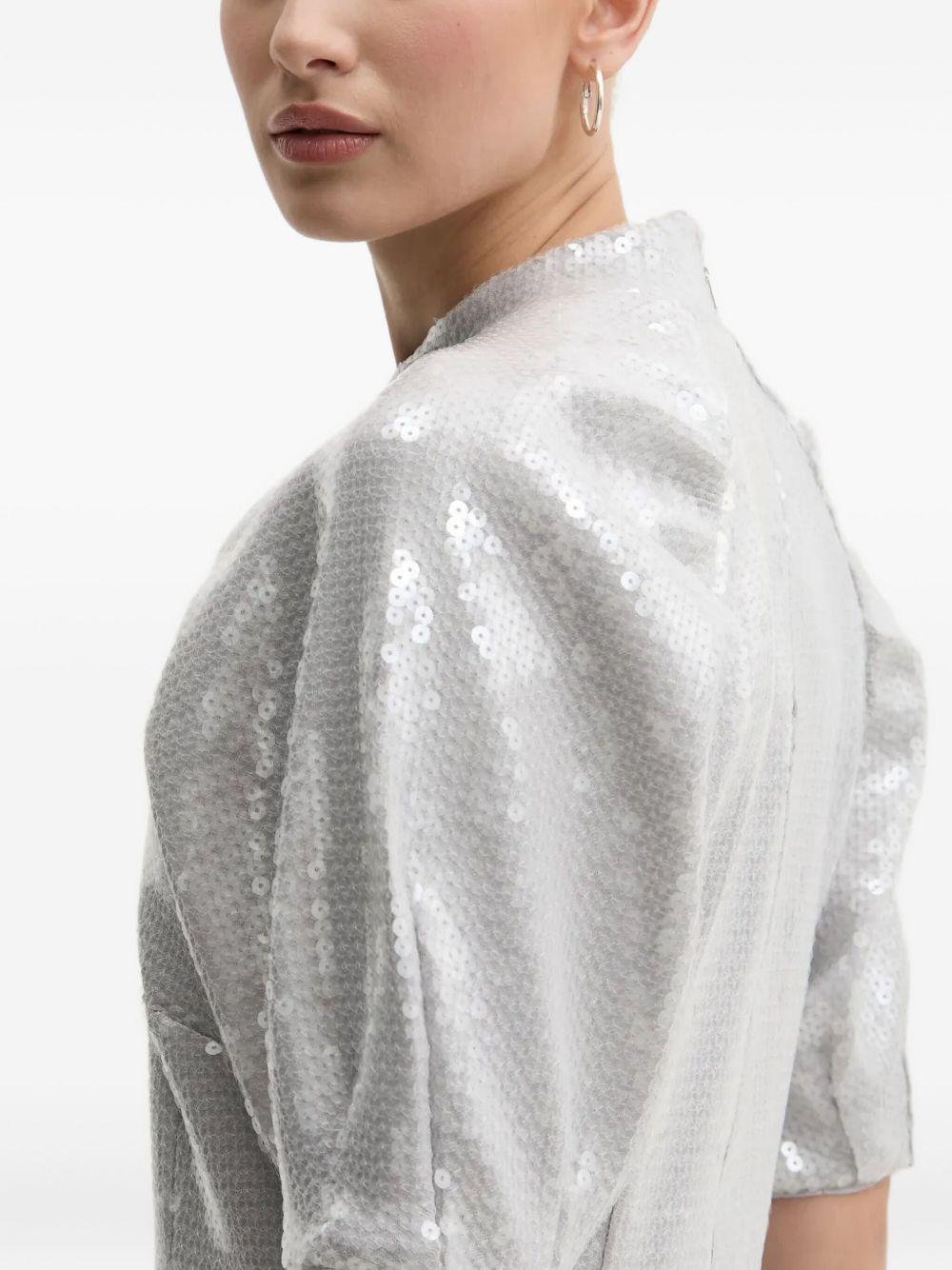 puff-sleeve sequinned dress Product Image