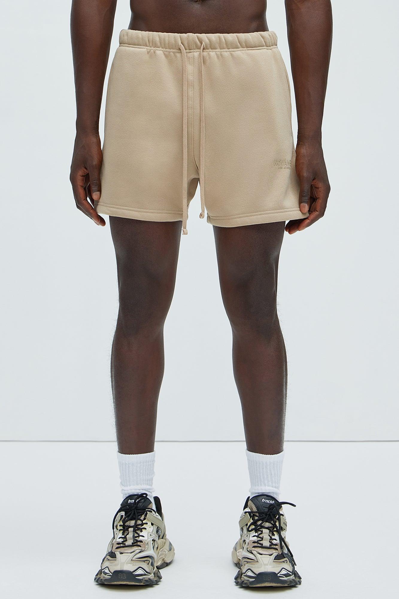 Tyson Novamen Oversize Heavyweight Sweat Shorts - Taupe Product Image