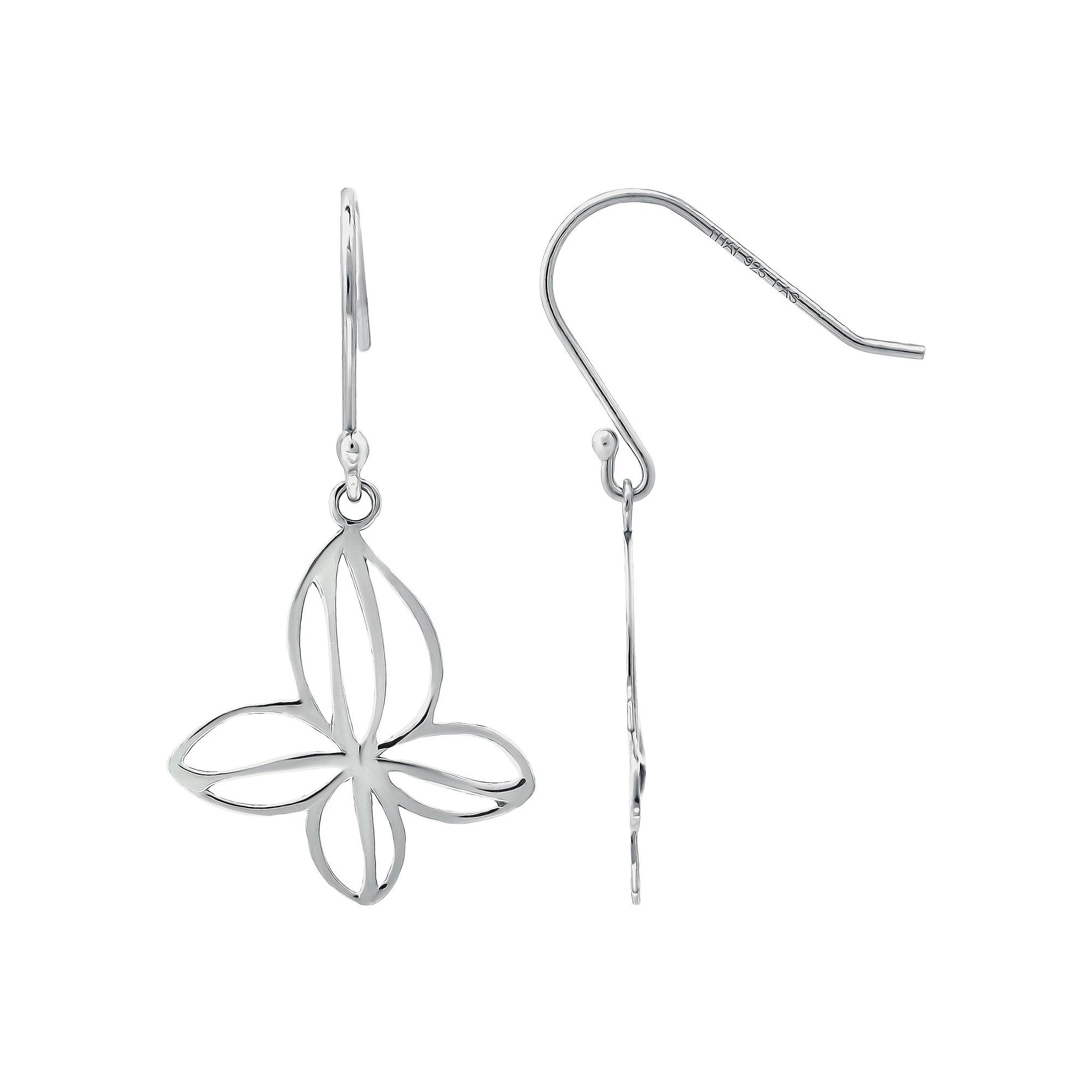 Aleure Precioso Freeform Drop Fishhook Earrings, Women's, Silver Tone Product Image