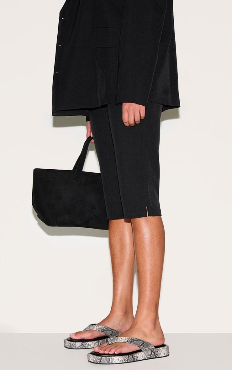 Snake Pu Round Toe Thong Flatform Sandals Product Image