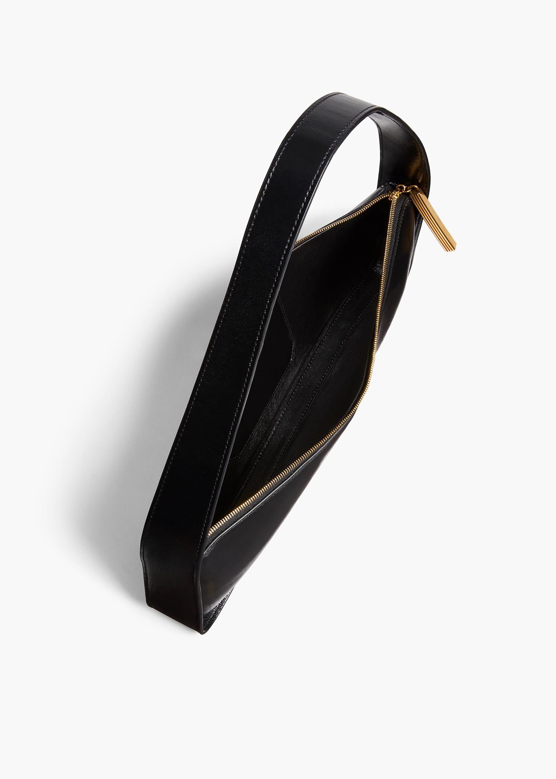 Lori Baguette Bag in Black Crackle Patent Leather Product Image