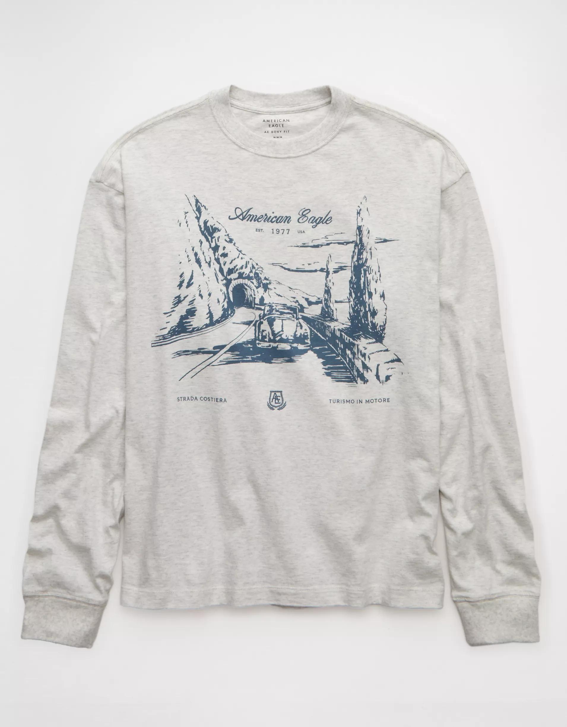 AE Boxy Long Sleeve Graphic T-Shirt Product Image