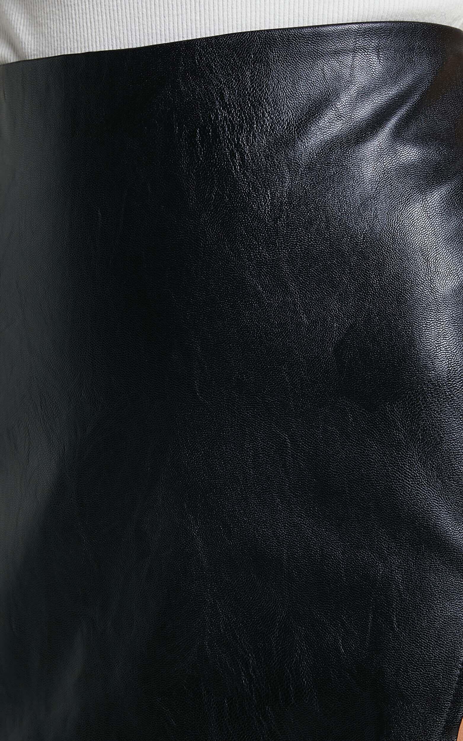 In The Name of Love Mini Skirt - Faux Leather Skirt in Black Product Image