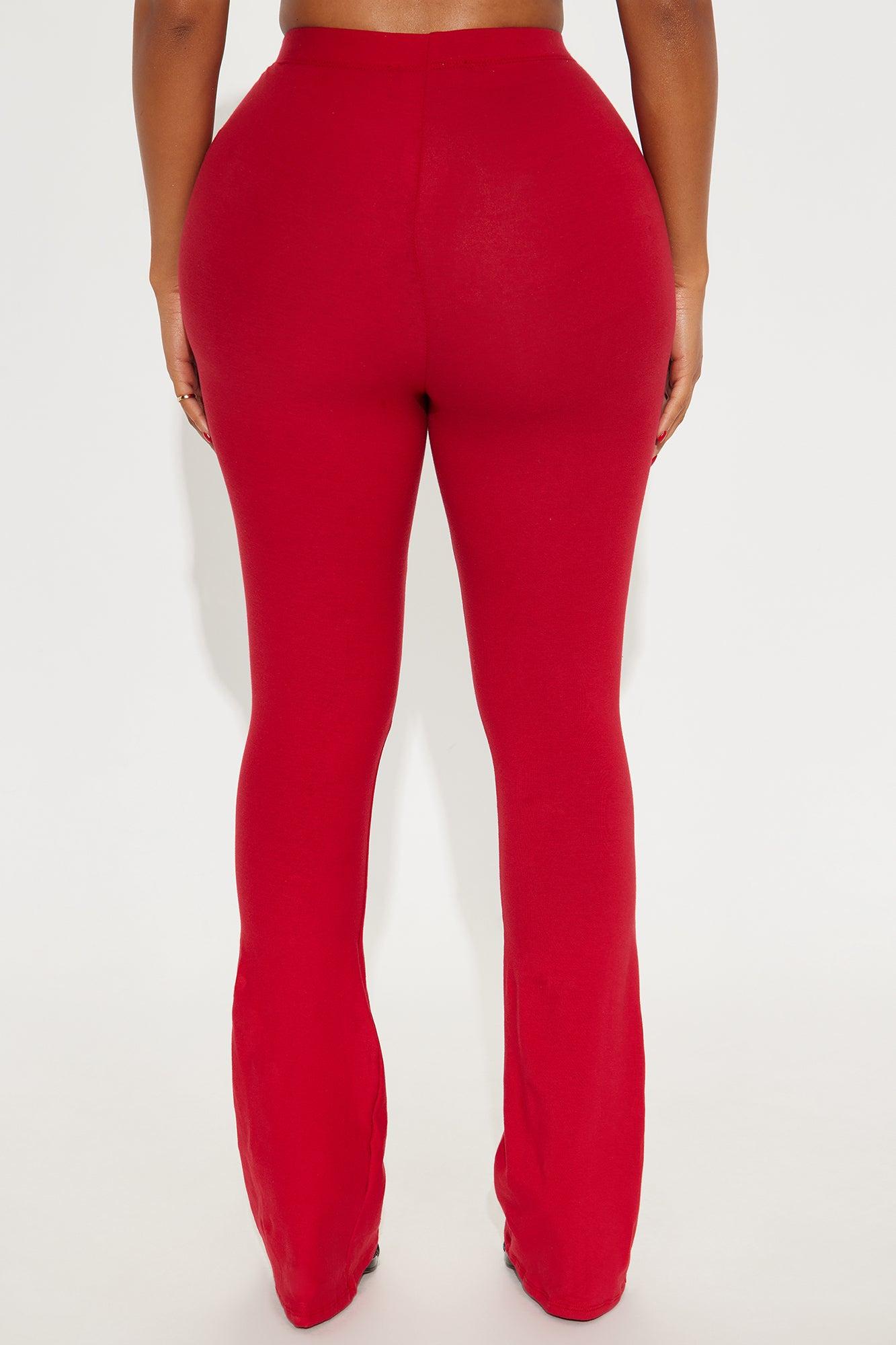 Petite Adriana Flare Pant - Red Product Image