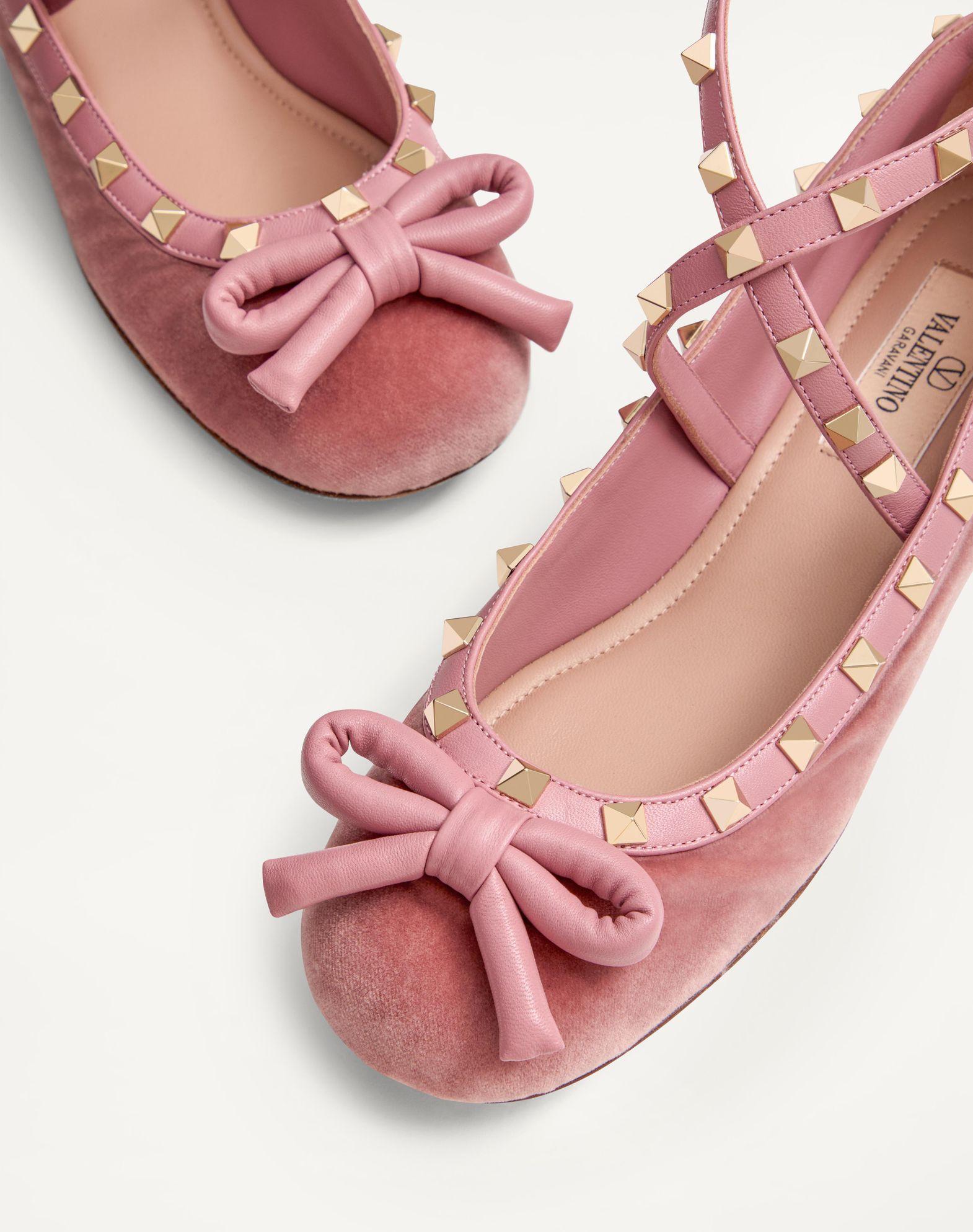 Rockstud Velvet Ballerina Product Image