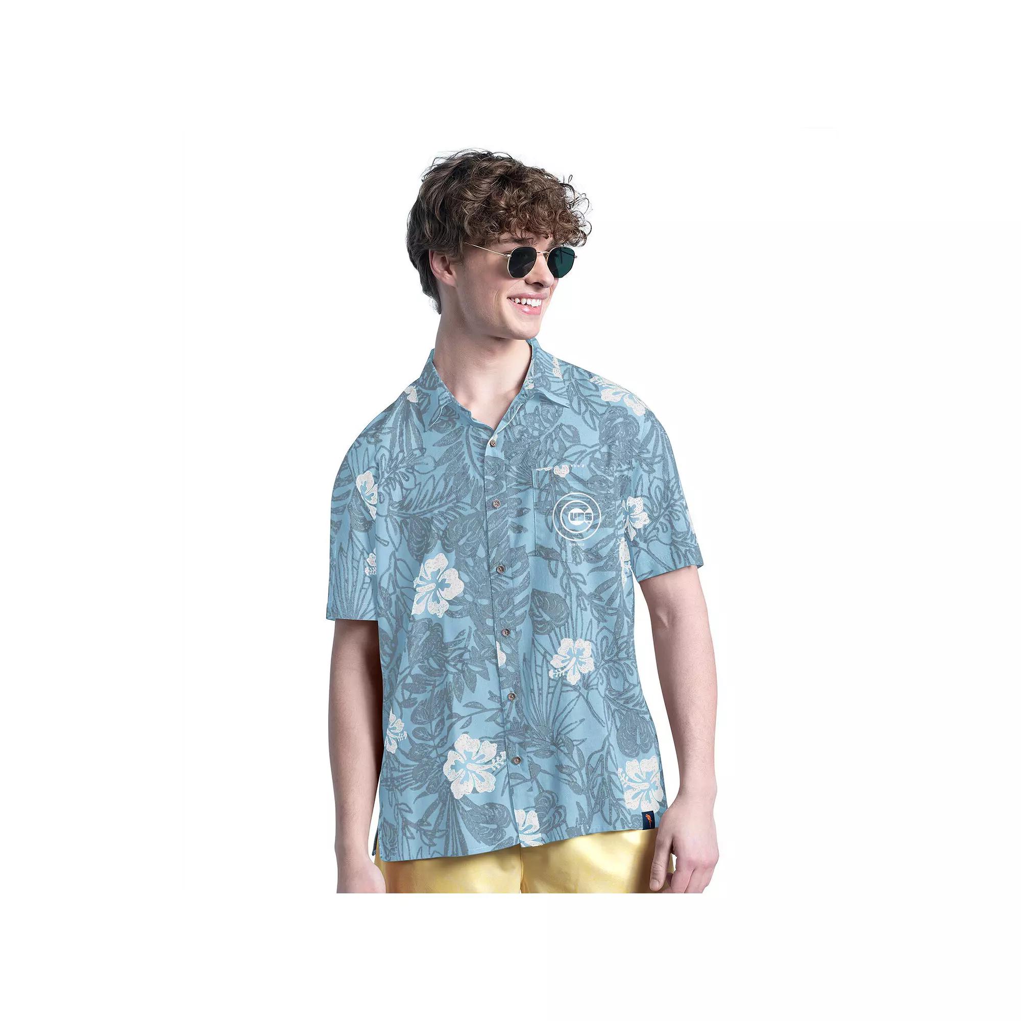Men's Margaritaville Blue Chicago Cubs Palm Shade Party Button-Up Shirt,  Product Image