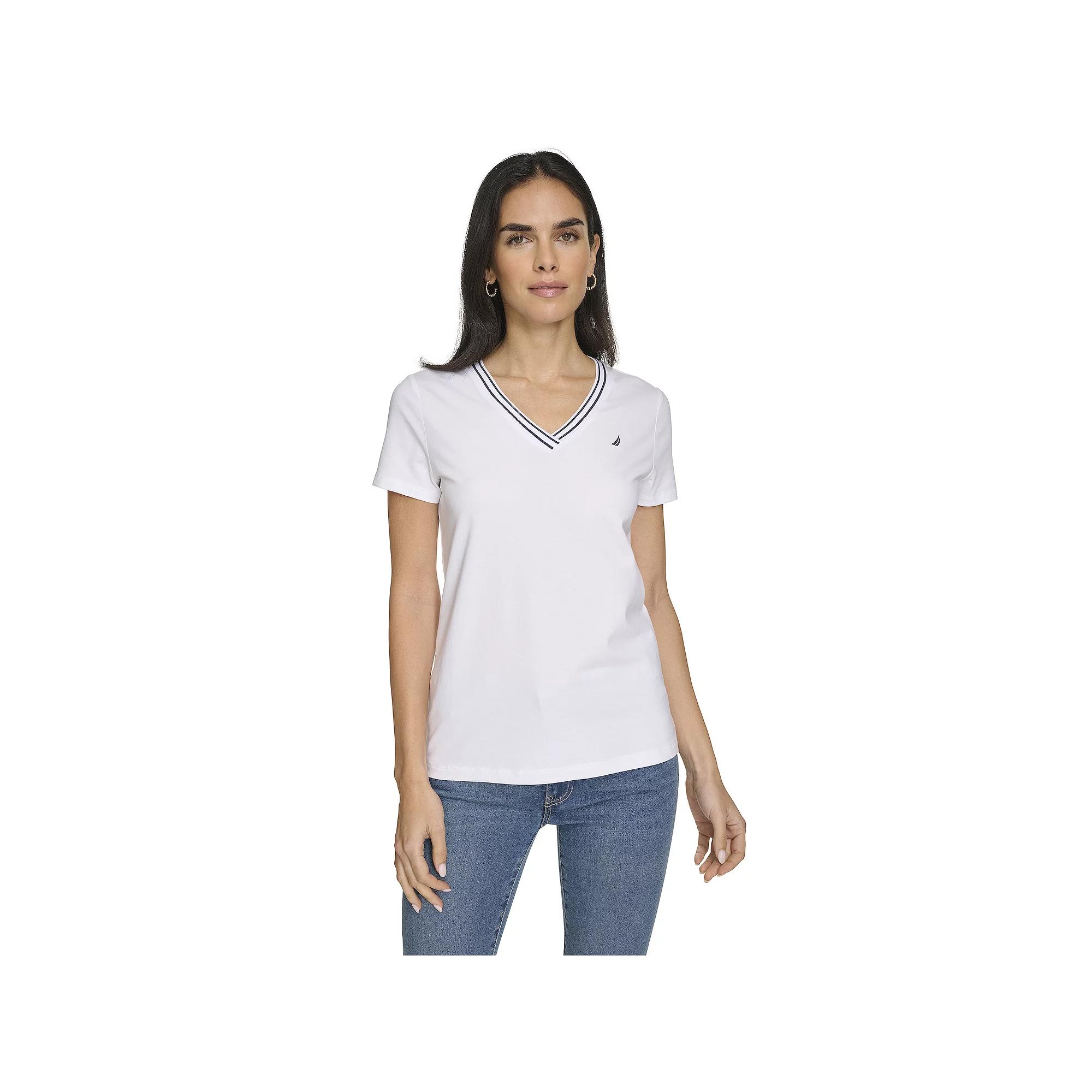 Women's Nautica Short Sleeve V-Neck Top,  Product Image