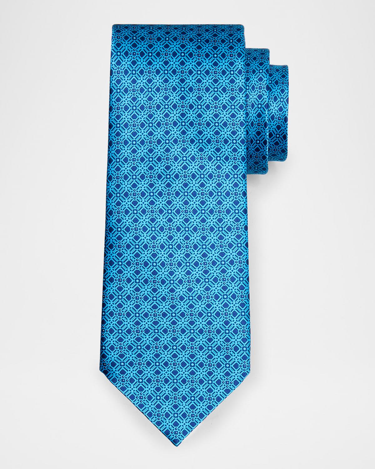 Mens Geometric Silk Tie Product Image