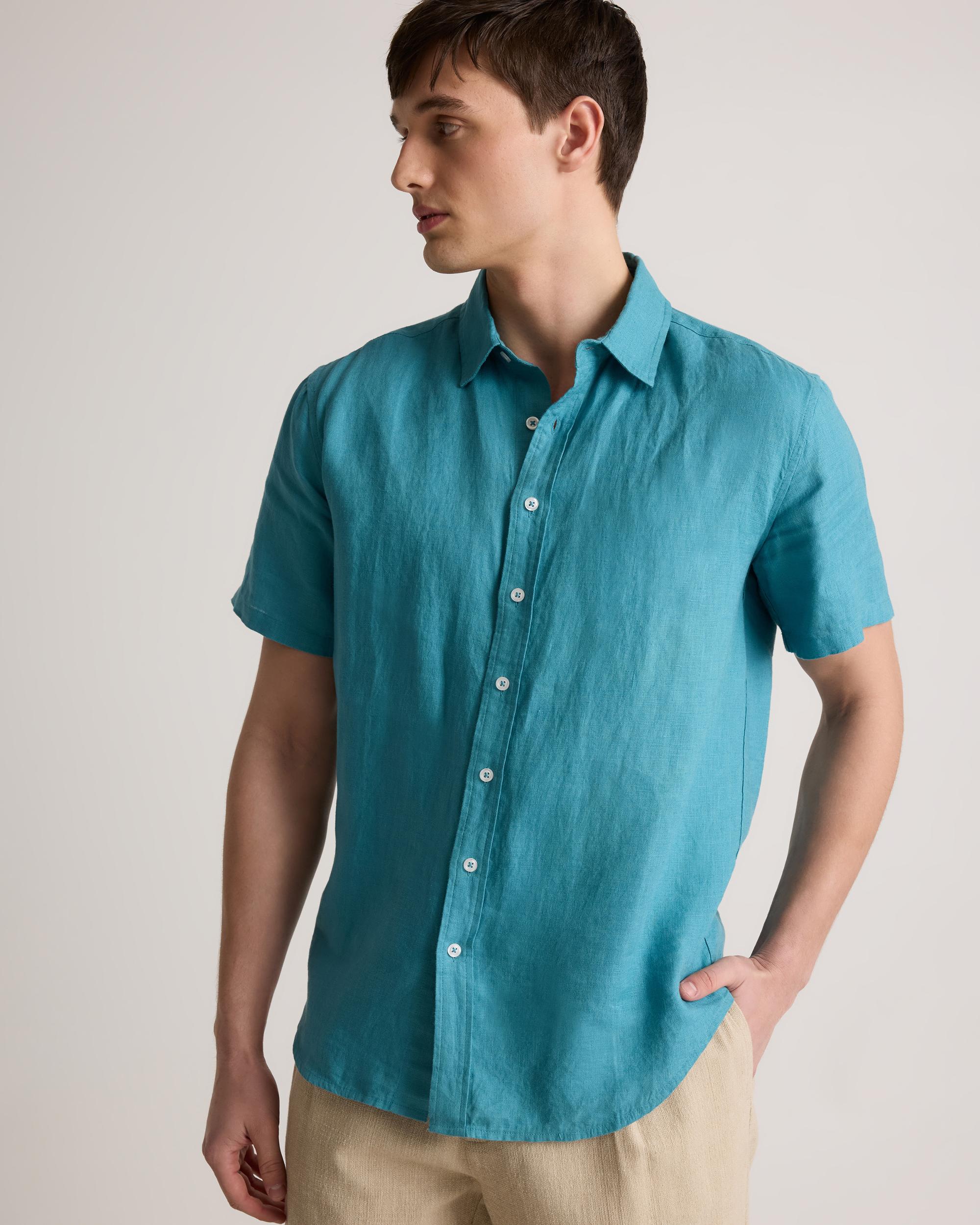 Quince | Men's 100% European Linen Relaxed Short Sleeve Shirt Size XL Product Image