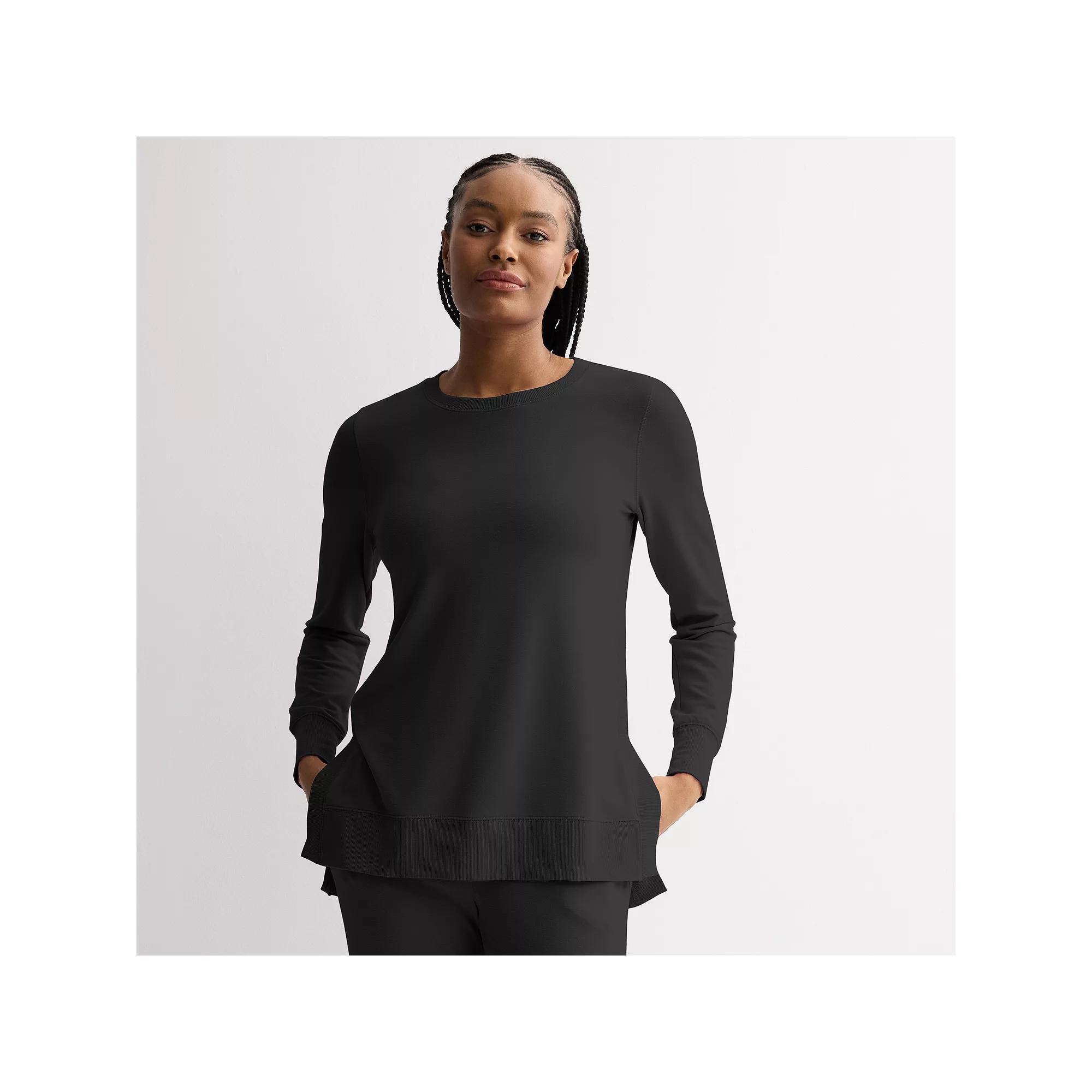 Women's Tek Gear French Terry Rib Tunic, Size: Small, Mineral Black Product Image
