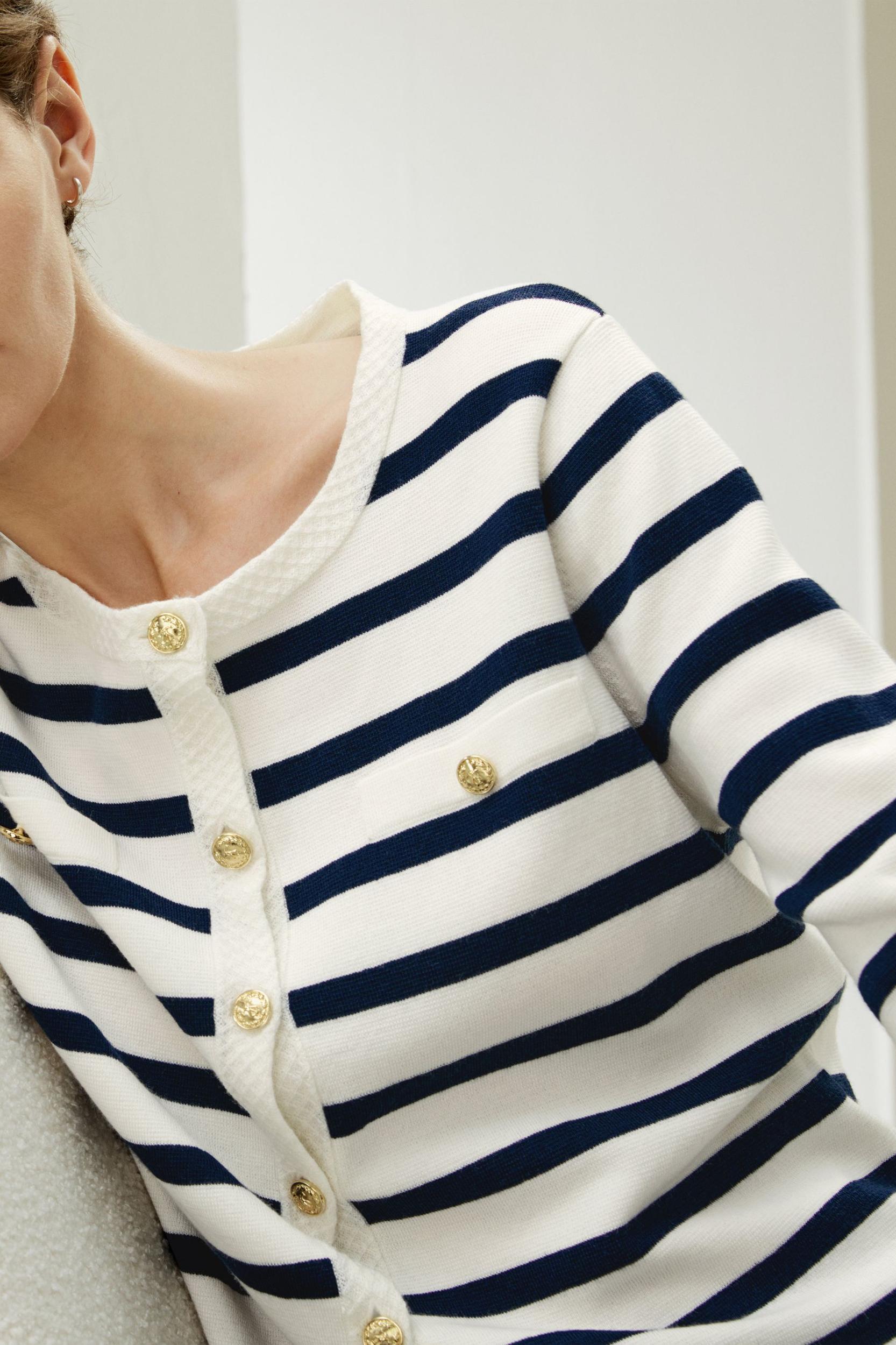 Gariana Striped Wool Cardigan Product Image