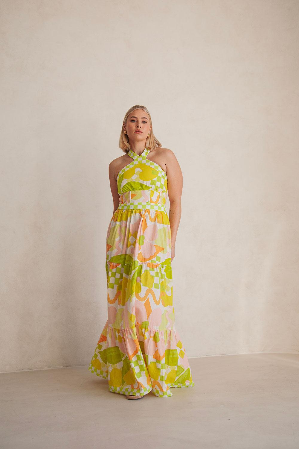 True Dress - Checker Floral Product Image