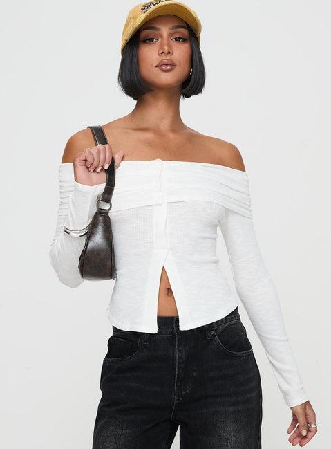 Victorea Off Shoulder Top White Product Image