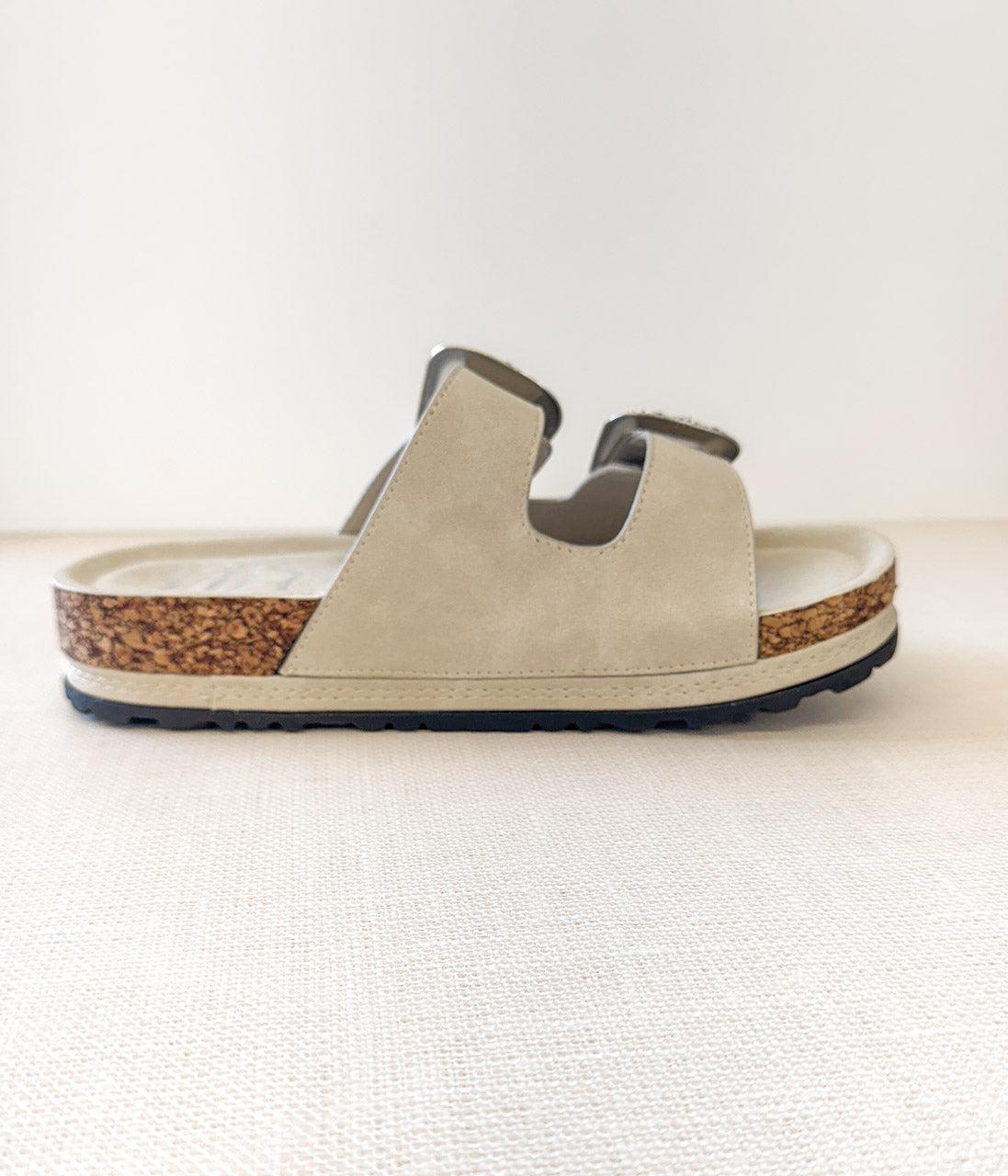 Mickie Western Slides in Cream Product Image