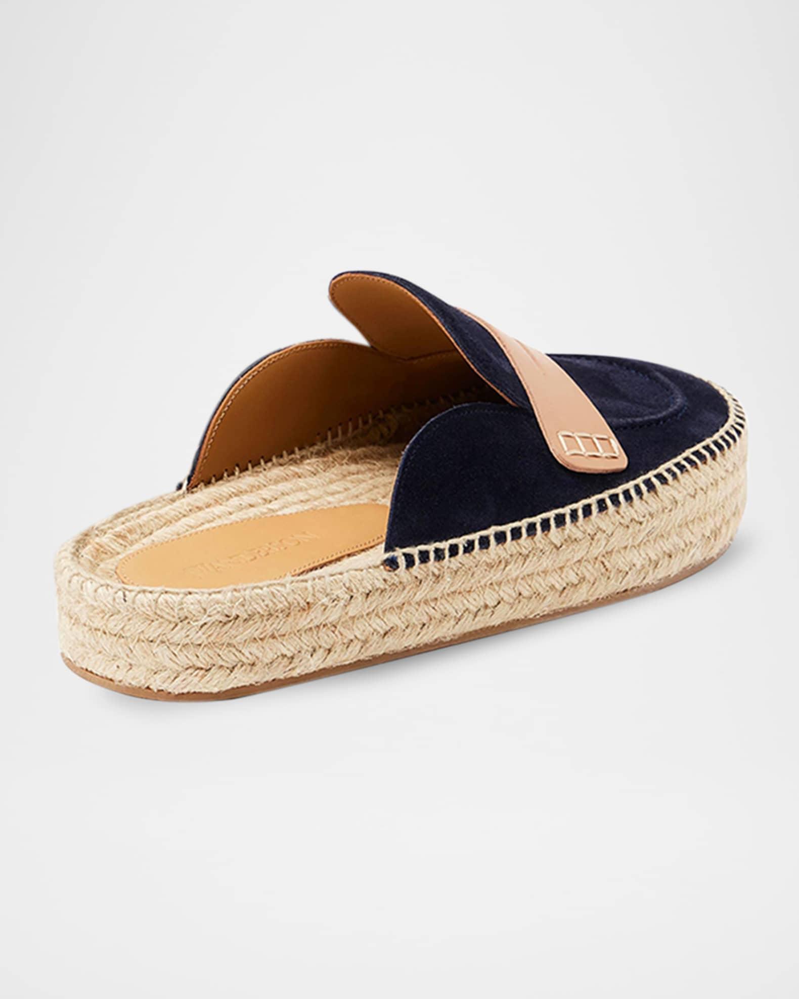 Suede Espadrille Penny Loafer Mules Product Image