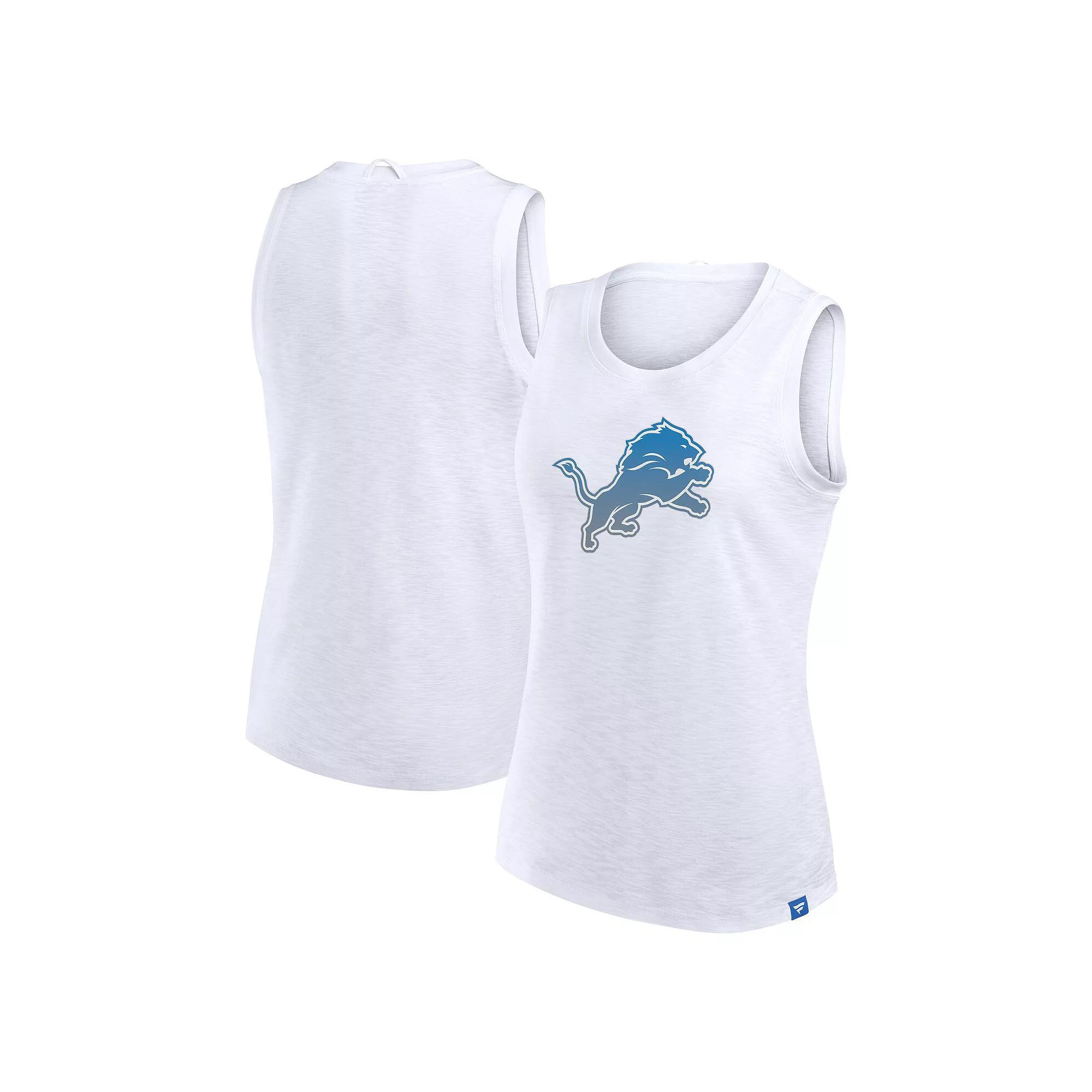 Women's Fanatics White Detroit Lions Slub Tank Top,  Product Image