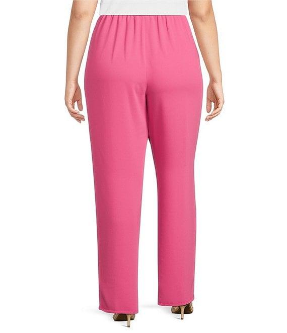 Caroline Rose Plus Size Matte Crepe Pull-On Straight Leg Pants Product Image