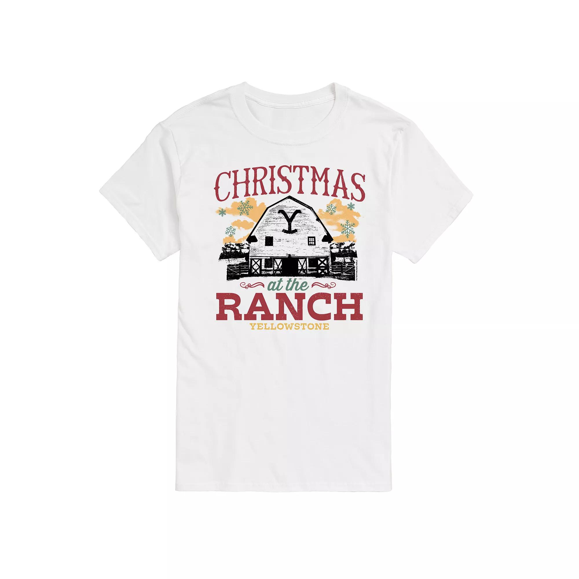 Big & Tall Yellowstone Christmas At The Ranch Graphic Tee, Men's,  Product Image