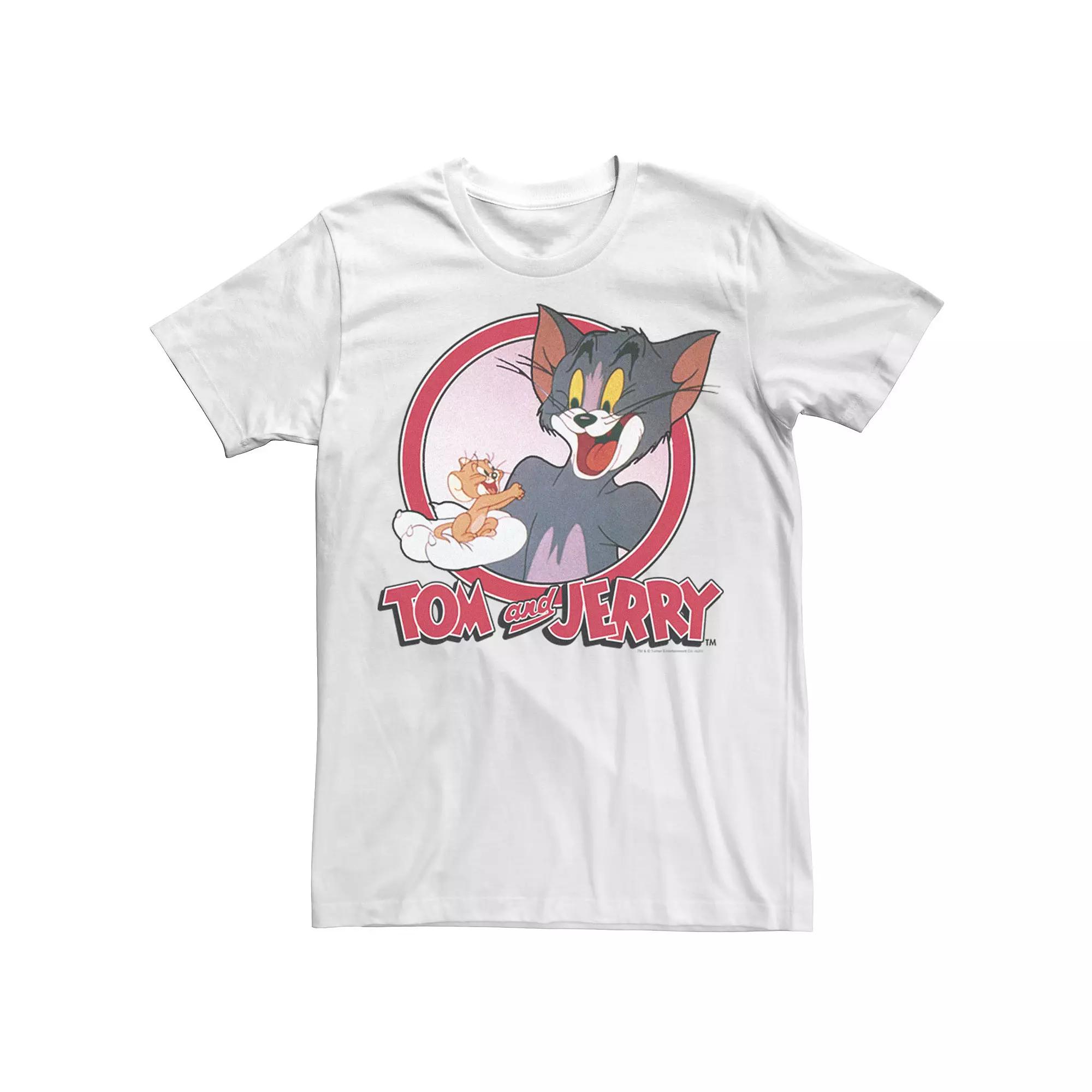 Mens Tom And Jerry Retro Style Portrait Tee, Men's, Size: Medium, White Product Image