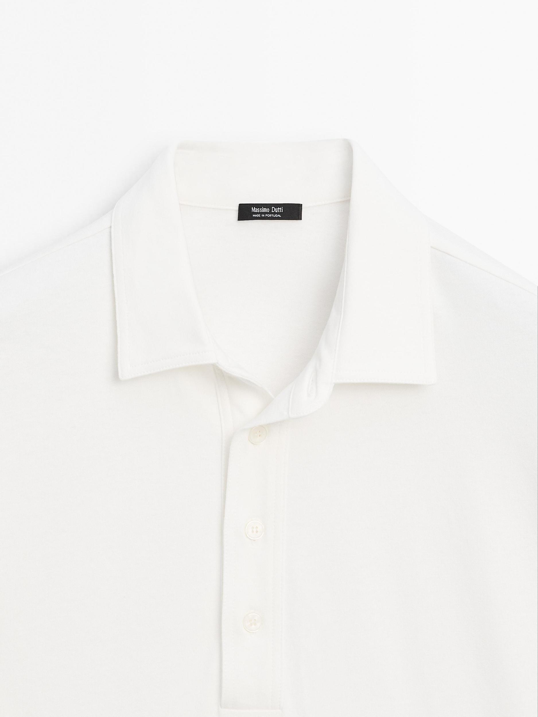 100% cotton long sleeve polo shirt Product Image