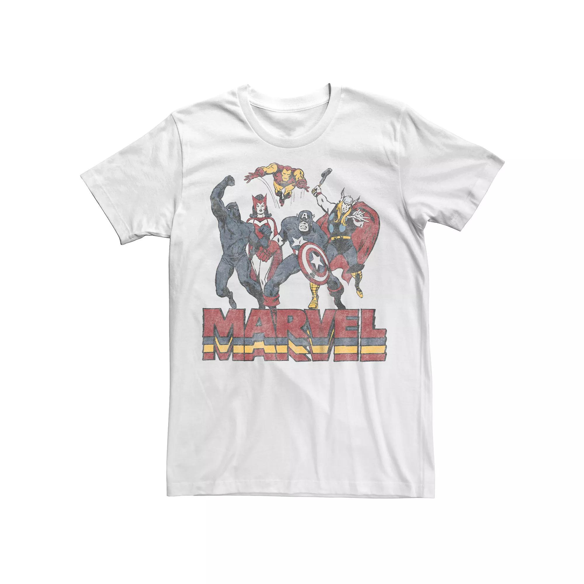 Men's Marvel Comics Vintage Superheroes Lineup Graphic Tee,  Product Image