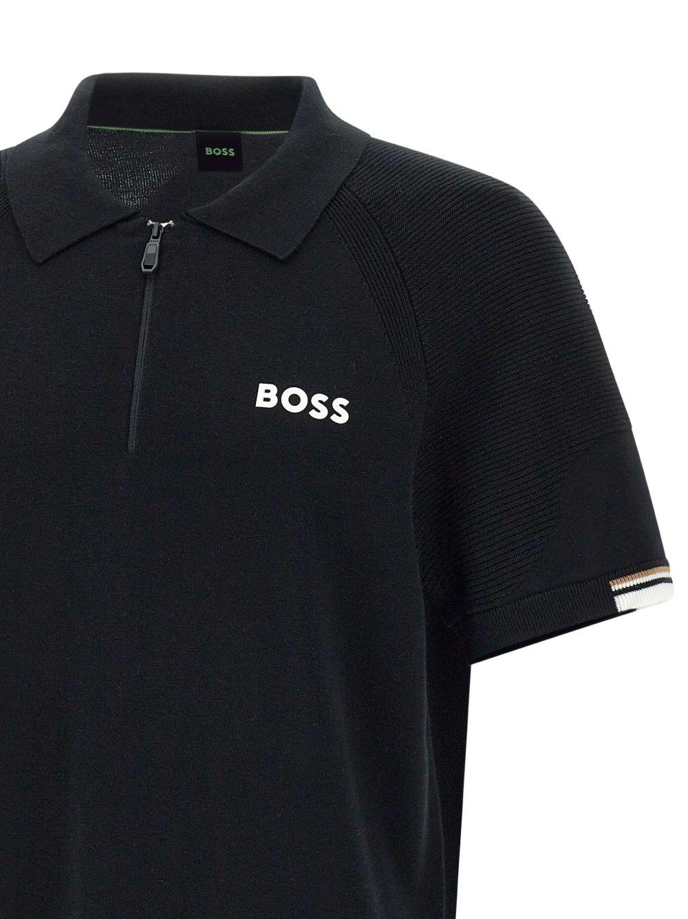 zip-neck polo shirt Product Image