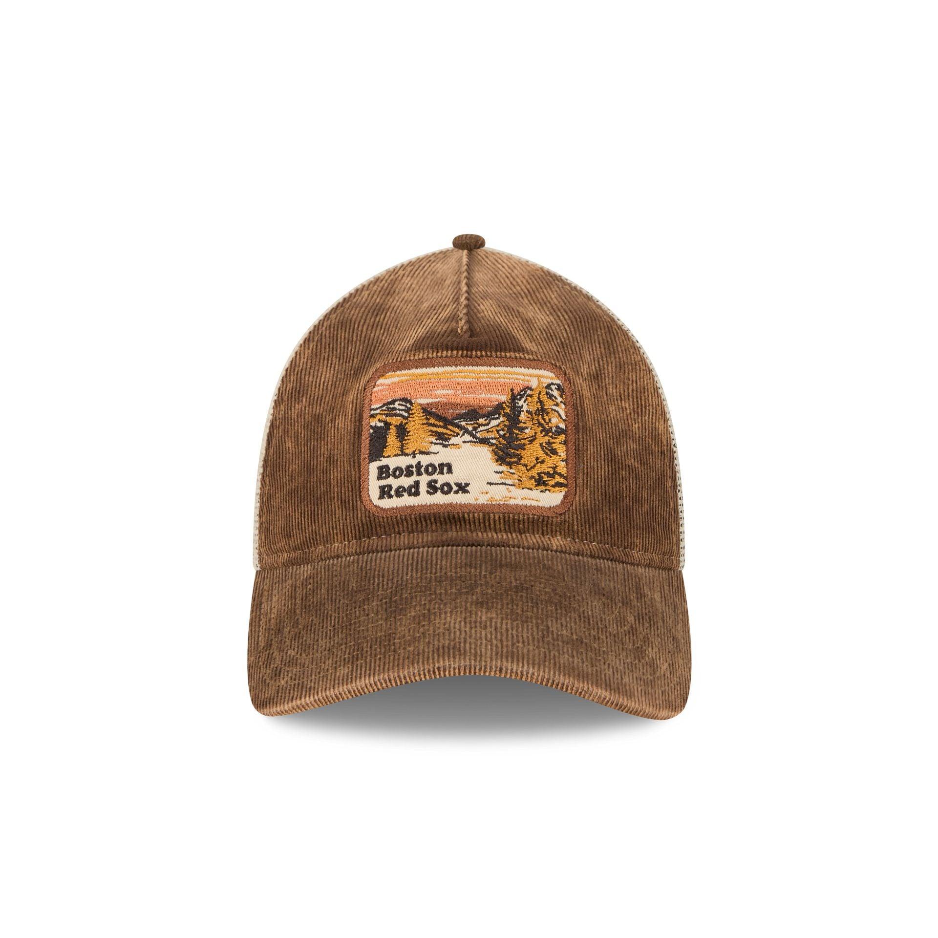 Boston Red Sox Vintage Landscape Brown 9TWENTY A-Frame Trucker Hat Male Product Image