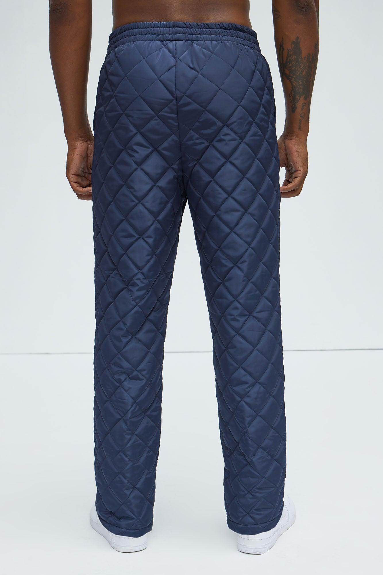 Deebo Straight Quilted Pants - Navy Product Image