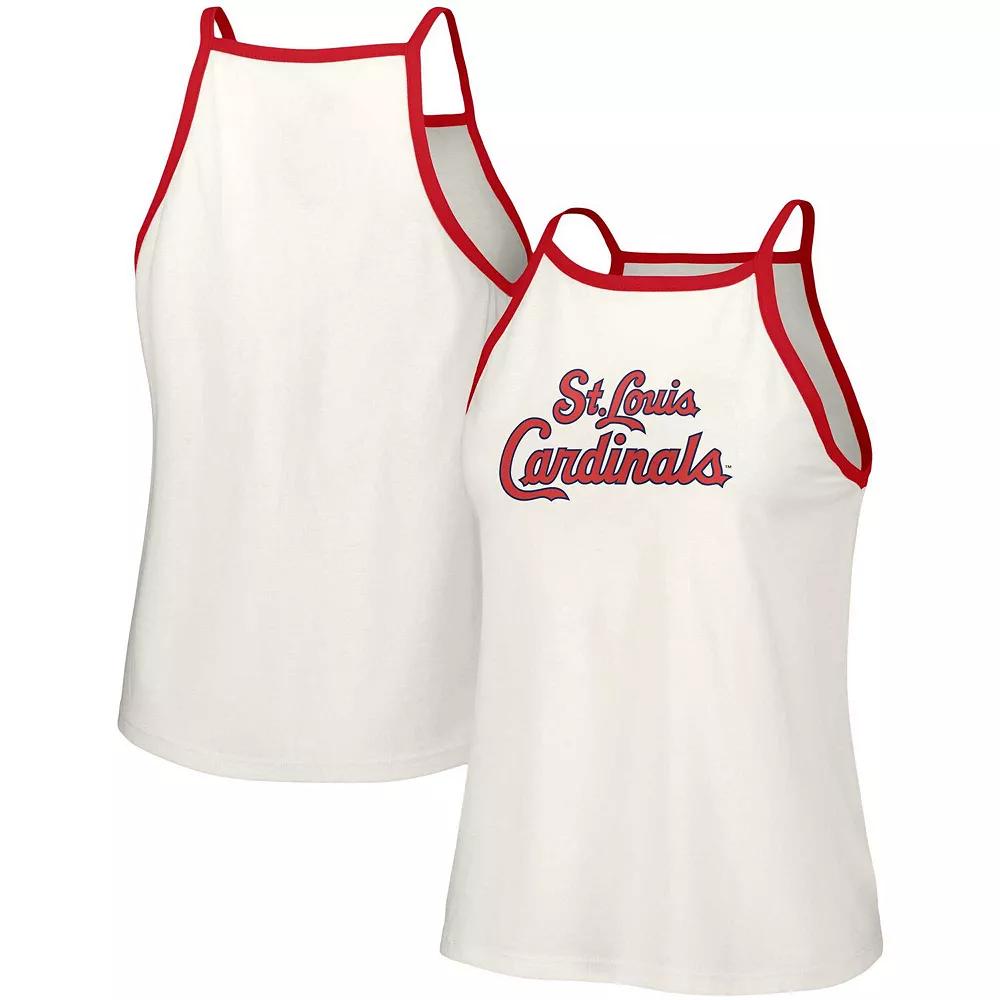 Women's Lusso White St. Louis Cardinals Nadine Halter Tank Top,  Product Image