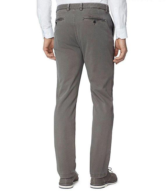 Johnston & Murphy Washed Straight Leg Flat Front Stretch Chino Pants Product Image