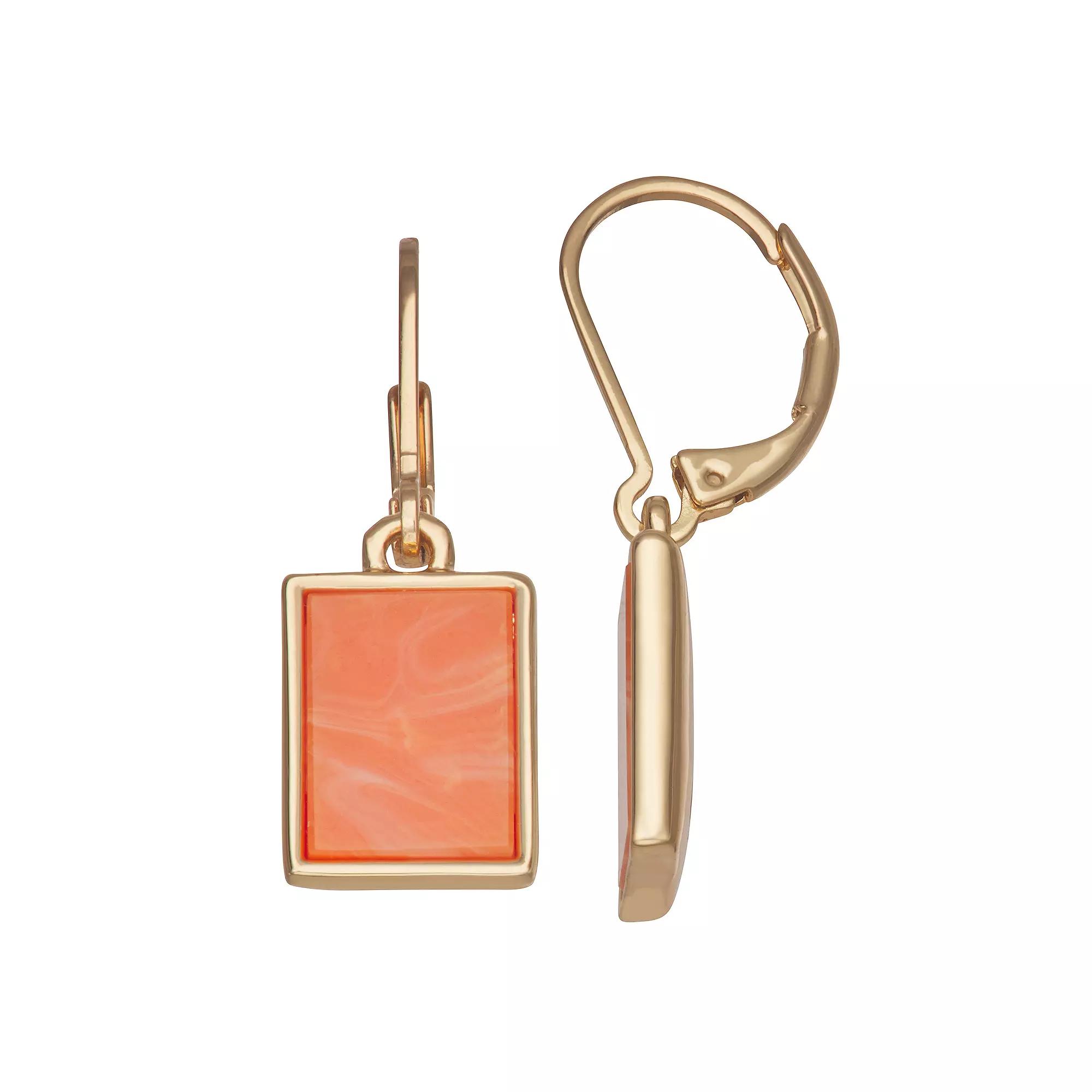 Nine West Square Drop Earrings, Women's, Orange Product Image